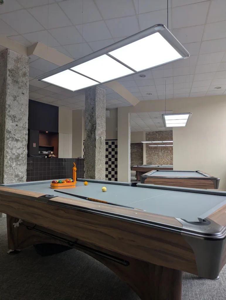 Salle de billard avec billard